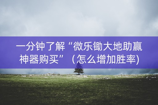 一分钟了解“微乐锄大地助赢神器购买”（怎么增加胜率)