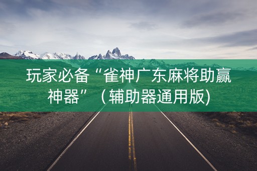 玩家必备“雀神广东麻将助赢神器”（辅助器通用版)