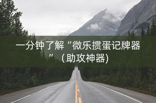 一分钟了解“微乐掼蛋记牌器”（助攻神器)