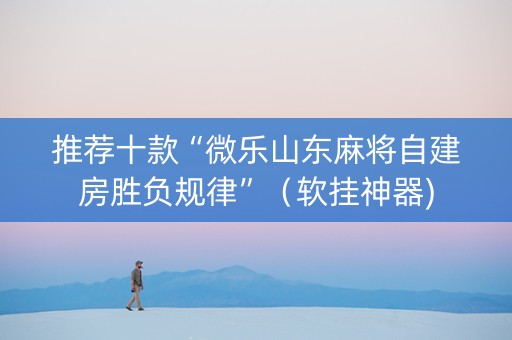 推荐十款“微乐山东麻将自建房胜负规律”（软挂神器)