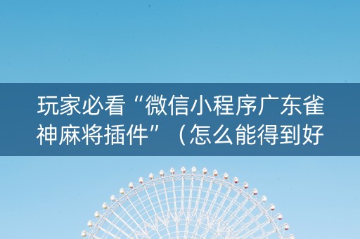 玩家必看“微信小程序广东雀神麻将插件”（怎么能得到好牌)