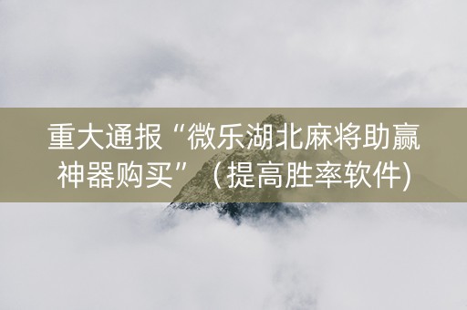 重大通报“微乐湖北麻将助赢神器购买”（提高胜率软件)