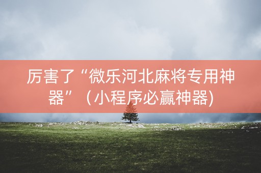 厉害了“微乐河北麻将专用神器”（小程序必赢神器)