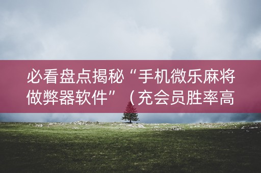 必看盘点揭秘“手机微乐麻将做弊器软件”（充会员胜率高)