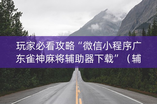 玩家必看攻略“微信小程序广东雀神麻将辅助器下载”（辅助神器免费)