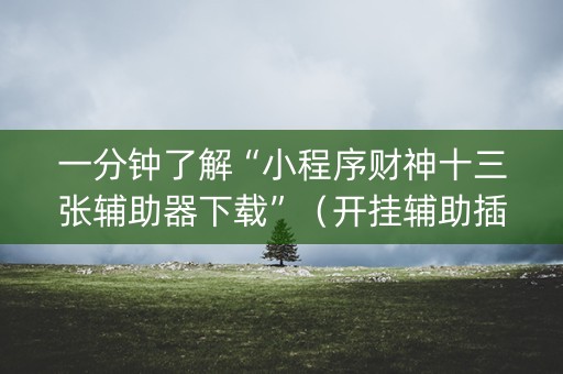 一分钟了解“小程序财神十三张辅助器下载”（开挂辅助插件)