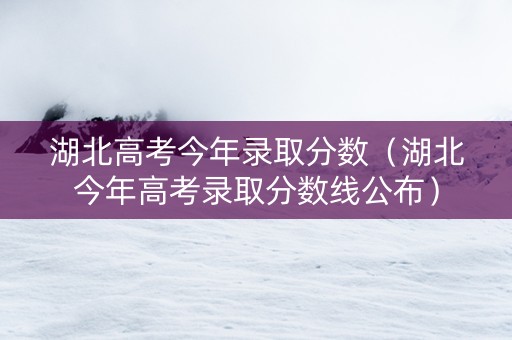 湖北高考今年录取分数（湖北今年高考录取分数线公布）