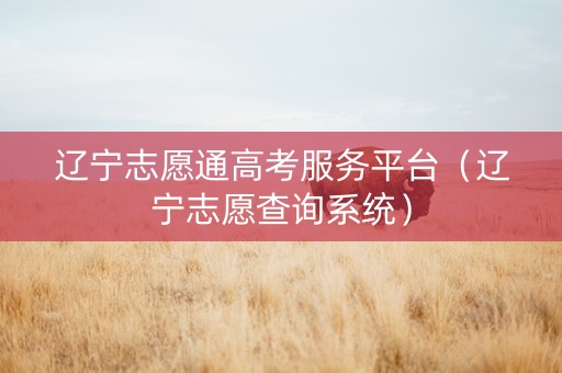 辽宁志愿通高考服务平台（辽宁志愿查询系统）