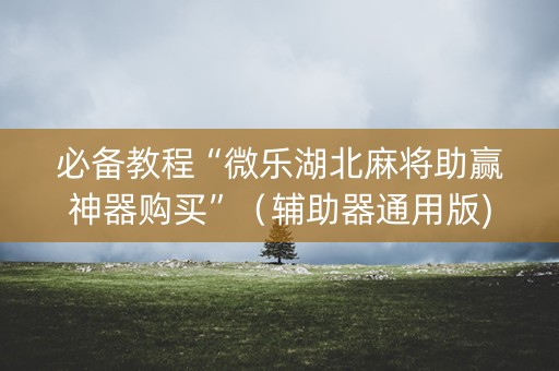 必备教程“微乐湖北麻将助赢神器购买”（辅助器通用版)