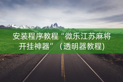 安装程序教程“微乐江苏麻将开挂神器”（透明器教程)