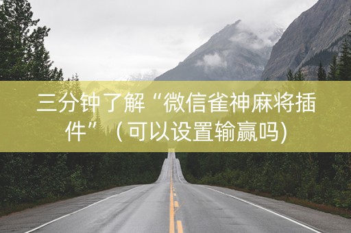 三分钟了解“微信雀神麻将插件”（可以设置输赢吗)