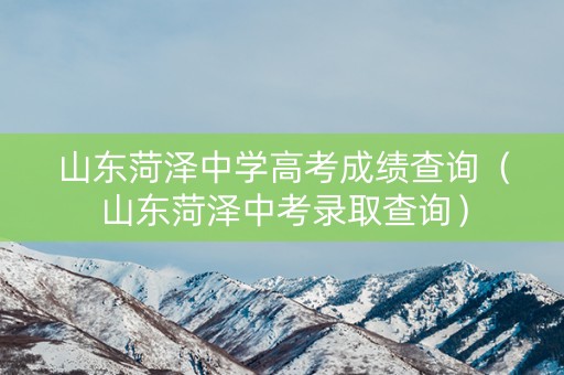 山东菏泽中学高考成绩查询（山东菏泽中考录取查询）