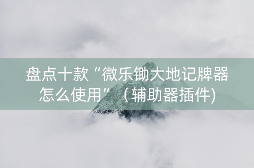 盘点十款“微乐锄大地记牌器怎么使用”（辅助器插件)