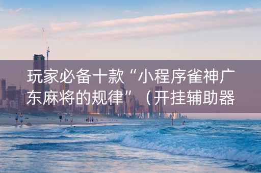 玩家必备十款“小程序雀神广东麻将的规律”（开挂辅助器脚本)