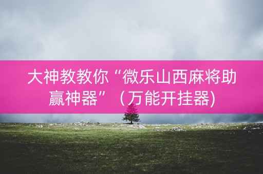 大神教教你“微乐山西麻将助赢神器”（万能开挂器)
