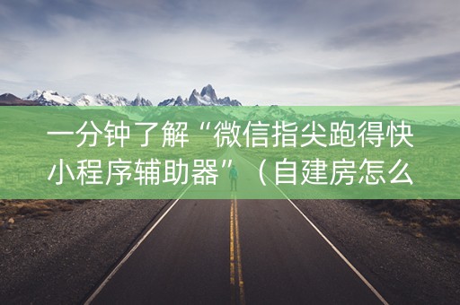 一分钟了解“微信指尖跑得快小程序辅助器”（自建房怎么赢)