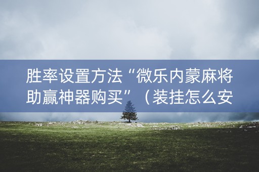 胜率设置方法“微乐内蒙麻将助赢神器购买”（装挂怎么安装)