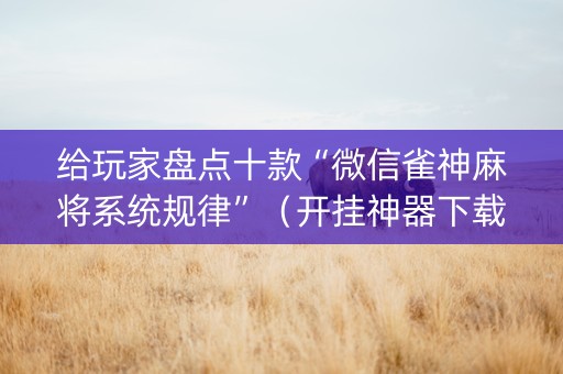 给玩家盘点十款“微信雀神麻将系统规律”（开挂神器下载)
