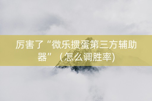 厉害了“微乐掼蛋第三方辅助器”（怎么调胜率)