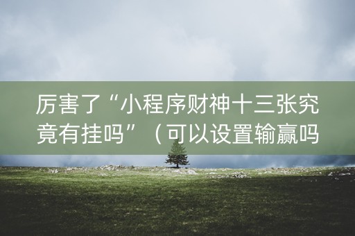 厉害了“小程序财神十三张究竟有挂吗”（可以设置输赢吗)