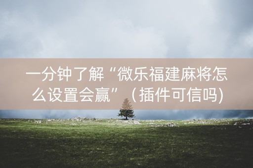 一分钟了解“微乐福建麻将怎么设置会赢”（插件可信吗)