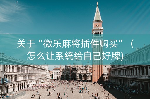 关于“微乐麻将插件购买”（怎么让系统给自己好牌)