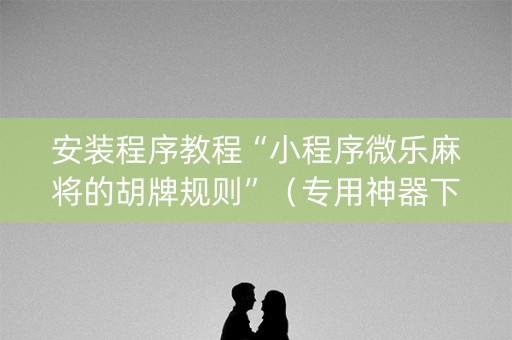 安装程序教程“小程序微乐麻将的胡牌规则”（专用神器下载)