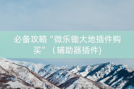 必备攻略“微乐锄大地插件购买”（辅助器插件)