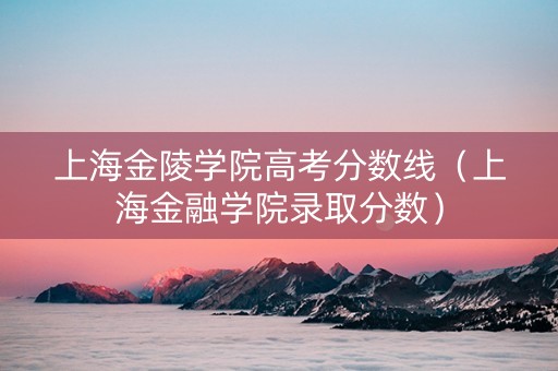 上海金陵学院高考分数线（上海金融学院录取分数）