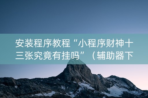 安装程序教程“小程序财神十三张究竟有挂吗”（辅助器下载)
