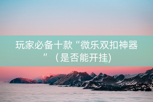 玩家必备十款“微乐双扣神器”（是否能开挂)