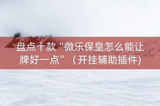 盘点十款“微乐保皇怎么能让牌好一点”（开挂辅助插件)