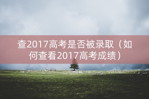 查2017高考是否被录取（如何查看2017高考成绩）