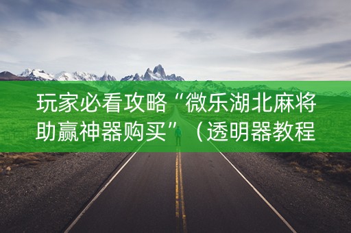 玩家必看攻略“微乐湖北麻将助赢神器购买”（透明器教程)