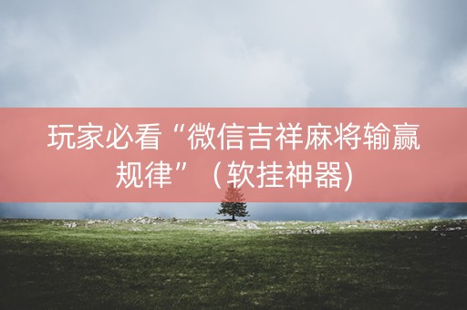 玩家必看“微信吉祥麻将输赢规律”（软挂神器)