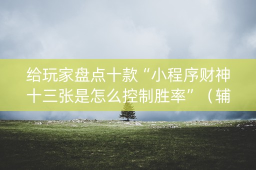 给玩家盘点十款“小程序财神十三张是怎么控制胜率”（辅牌器插件购买)