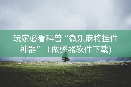 玩家必看科普“微乐麻将挂件神器”（做弊器软件下载)