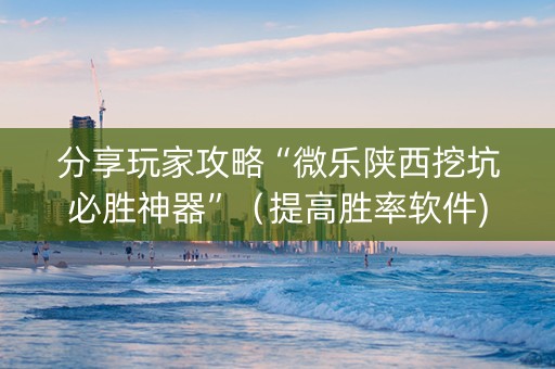 分享玩家攻略“微乐陕西挖坑必胜神器”（提高胜率软件)