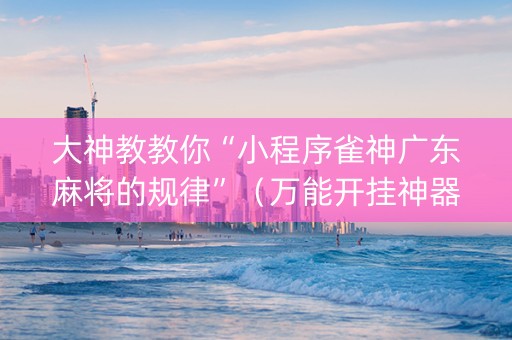 大神教教你“小程序雀神广东麻将的规律”（万能开挂神器)