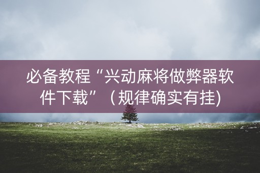 必备教程“兴动麻将做弊器软件下载”（规律确实有挂)