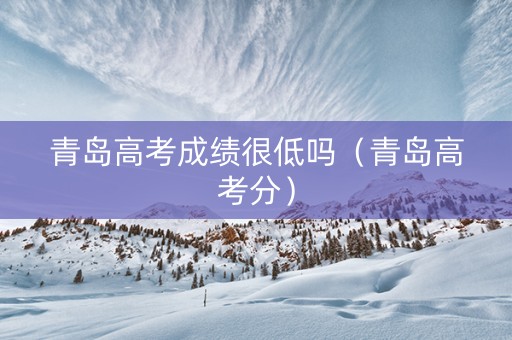 青岛高考成绩很低吗（青岛高考分）