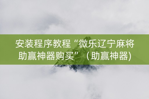安装程序教程“微乐辽宁麻将助赢神器购买”（助赢神器)