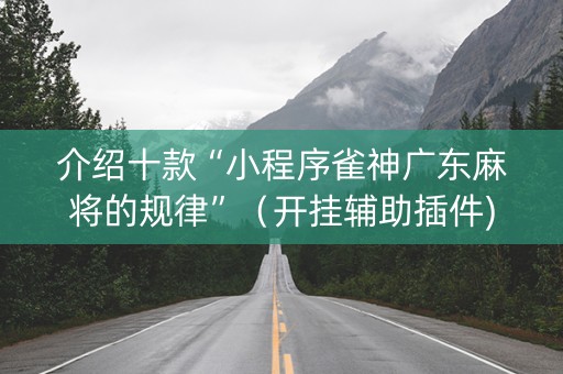 介绍十款“小程序雀神广东麻将的规律”（开挂辅助插件)