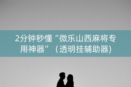2分钟秒懂“微乐山西麻将专用神器”（透明挂辅助器)