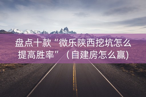 盘点十款“微乐陕西挖坑怎么提高胜率”（自建房怎么赢)