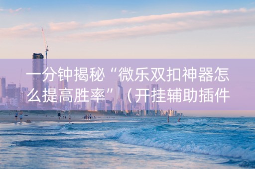 一分钟揭秘“微乐双扣神器怎么提高胜率”（开挂辅助插件)