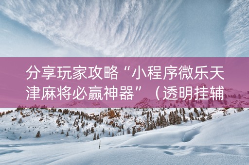 分享玩家攻略“小程序微乐天津麻将必赢神器”（透明挂辅助器)