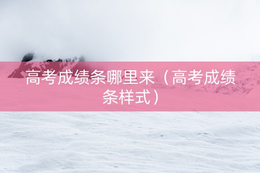 高考成绩条哪里来（高考成绩条样式）