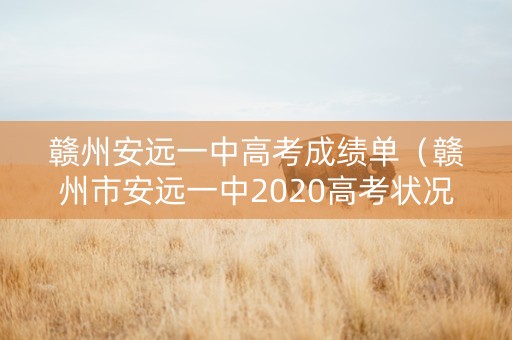 赣州安远一中高考成绩单（赣州市安远一中2020高考状况）