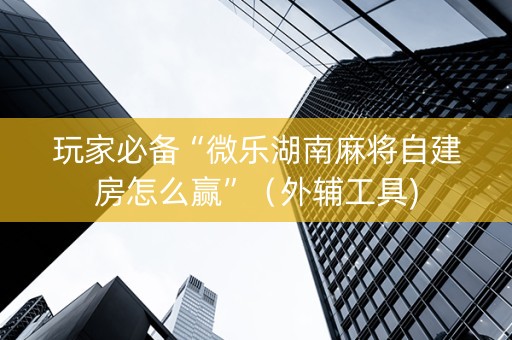 玩家必备“微乐湖南麻将自建房怎么赢”（外辅工具)